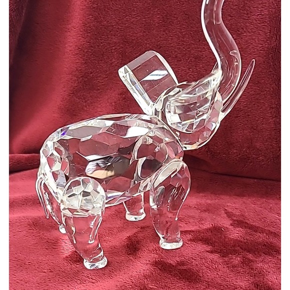VTG Shannon Crystal Ireland Faceted Clear Crystal 6" Elephant Trunk Up-EXCELLENT - Picture 6 of 13